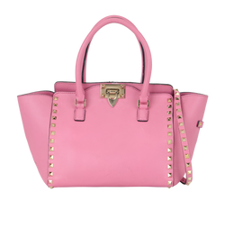 Rockstud Handbag, Leather, Pink, BGI540BOL1, S, 1*